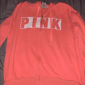 brand pink coral pink zip up